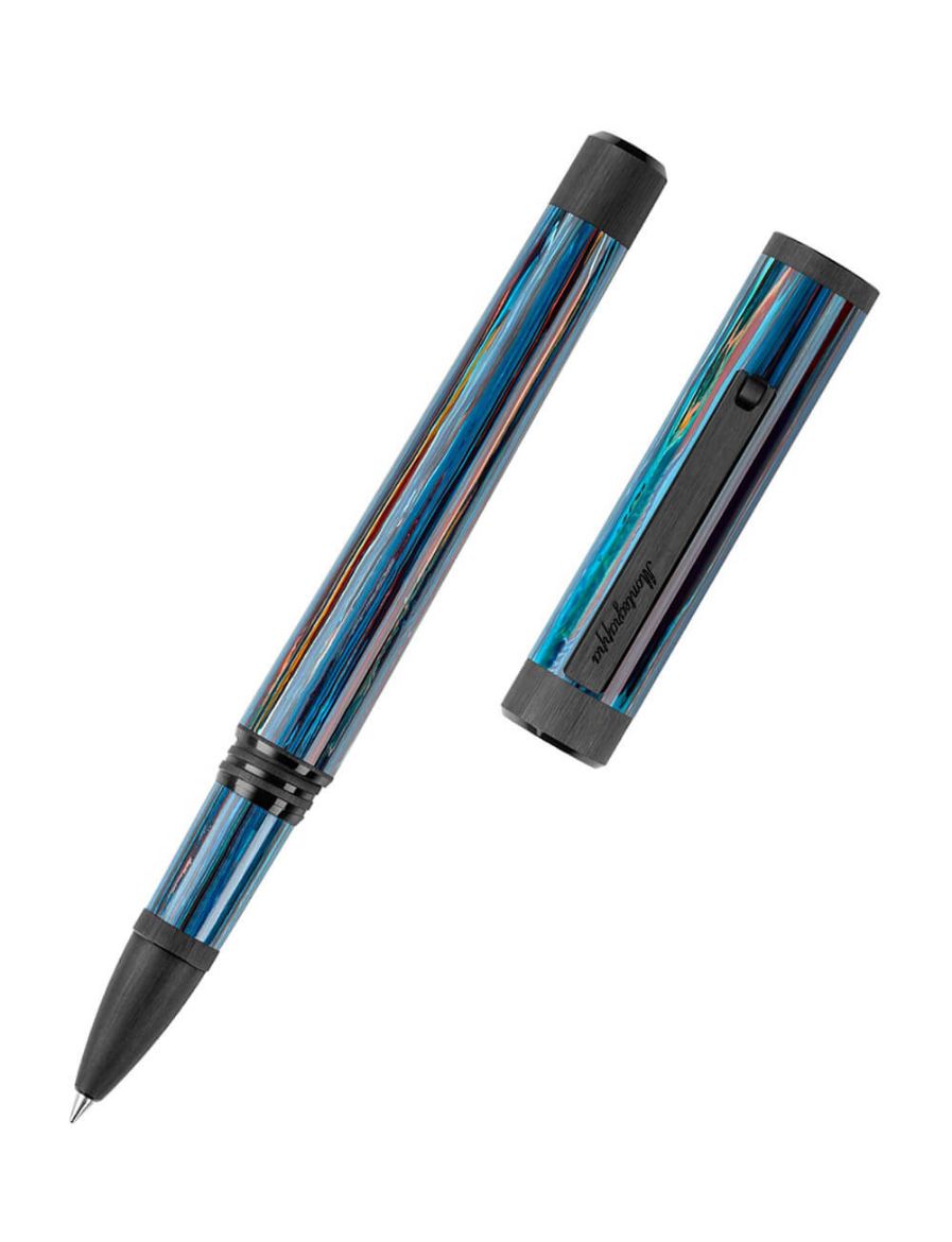 Montegrappa Zero Zodiac Libra Roller Kalem, Ultra Siyah IP Çelik ISZEZRIC_B8