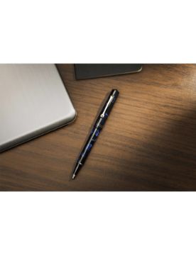 Leonardo Officina Italiana Momento Zero Marbled Rodyum Tükenmez Kalem MZ-BALL-BLU-RH