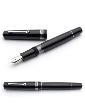 Leonardo Officina Italiana Magico Black Glossy Gümüş Kaplama Dolma Kalem MZ-MAG-NERL-ST-M