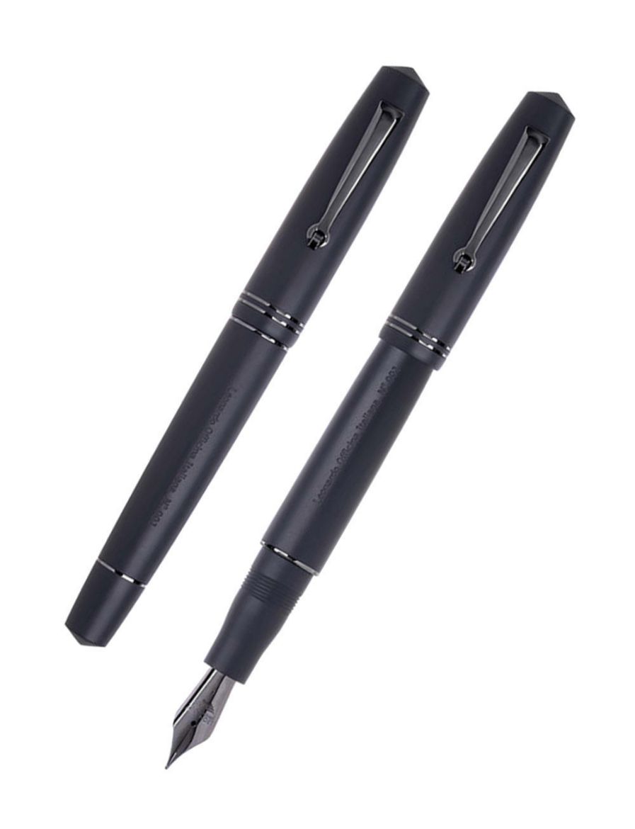 Leonardo Officina Italiana Mom Zero Black Matte Rutenyum Kaplama Dolma Kalem MZ-NER-RHN-F