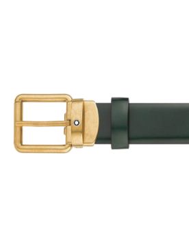 Montblanc Fırçalanmış Yeşil 30 mm Deri Kemer 129454
