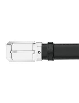 Montblanc Siyah/Kahverengi 30 mm Çift Taraflı Deri Kemer 129439