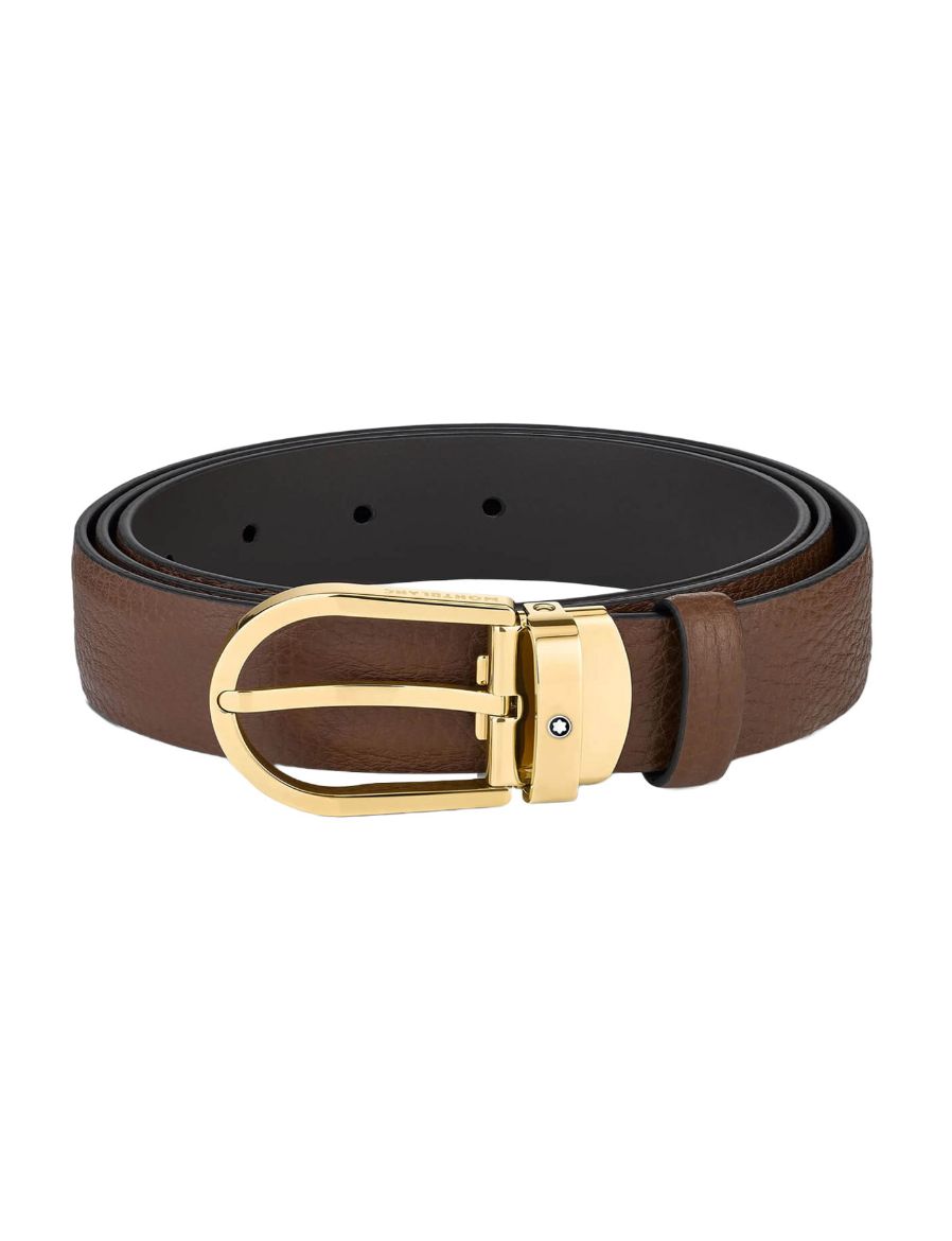 Montblanc At Nalı Tokalı Kahverengi 30 mm Deri Kemer 129423