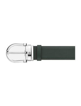 Montblanc At Nalı Tokalı Yeşil-Ten Rengi 35 mm Çift Taraflı Deri Kemer 129440