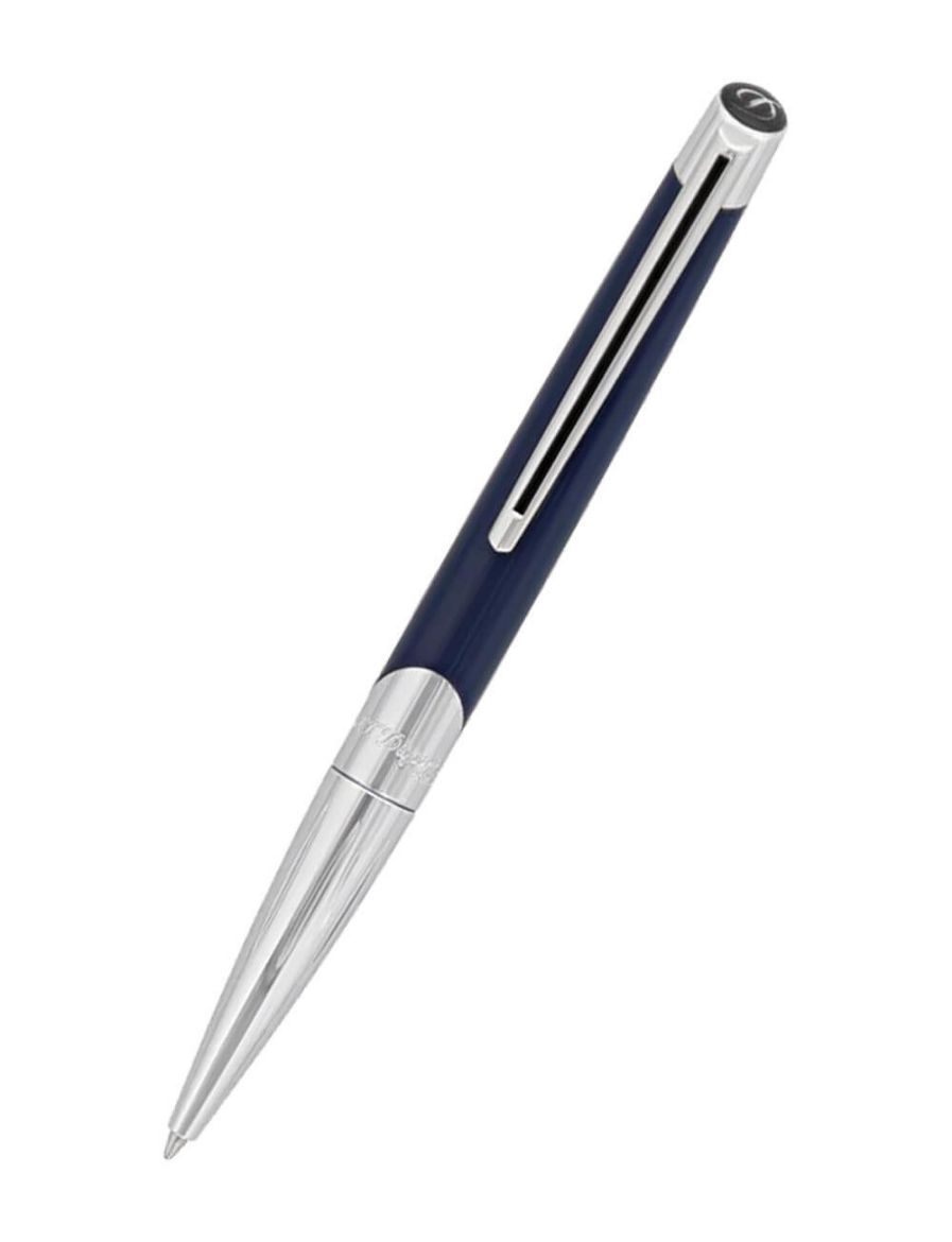 S.T. Dupont Gümüş ve Mavi Tükenmez Kalem 405736