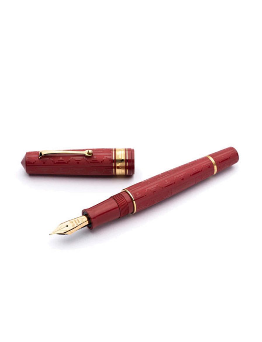 Leonardo Officina Italiana Mom Zero Grande Art Deco Kırmızı Dolma Kalem MZGRA-RSS-GT 14KM