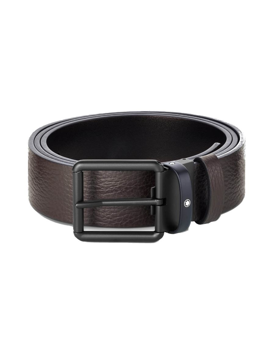 Montblanc Kahverengi/Siyah 35 mm Çift Taraflı Deri Kemer 131187