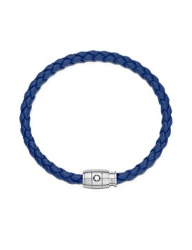 Montblanc Steel 3 Rings Closing Mavi Bileklik 130900