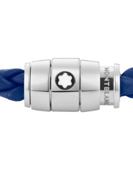 Montblanc Steel 3 Rings Closing Mavi Bileklik 130900