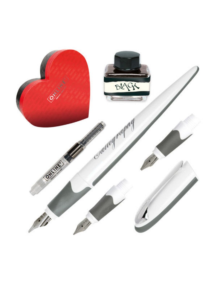 Online Air Set Heart Box Beyaz Dolma Kalem 10034