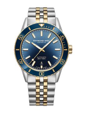 Raymond Weil Freelancer Diver Men's Two-Tone Gradient Blue Dial Bracelet Watch 2775-SP3-50051