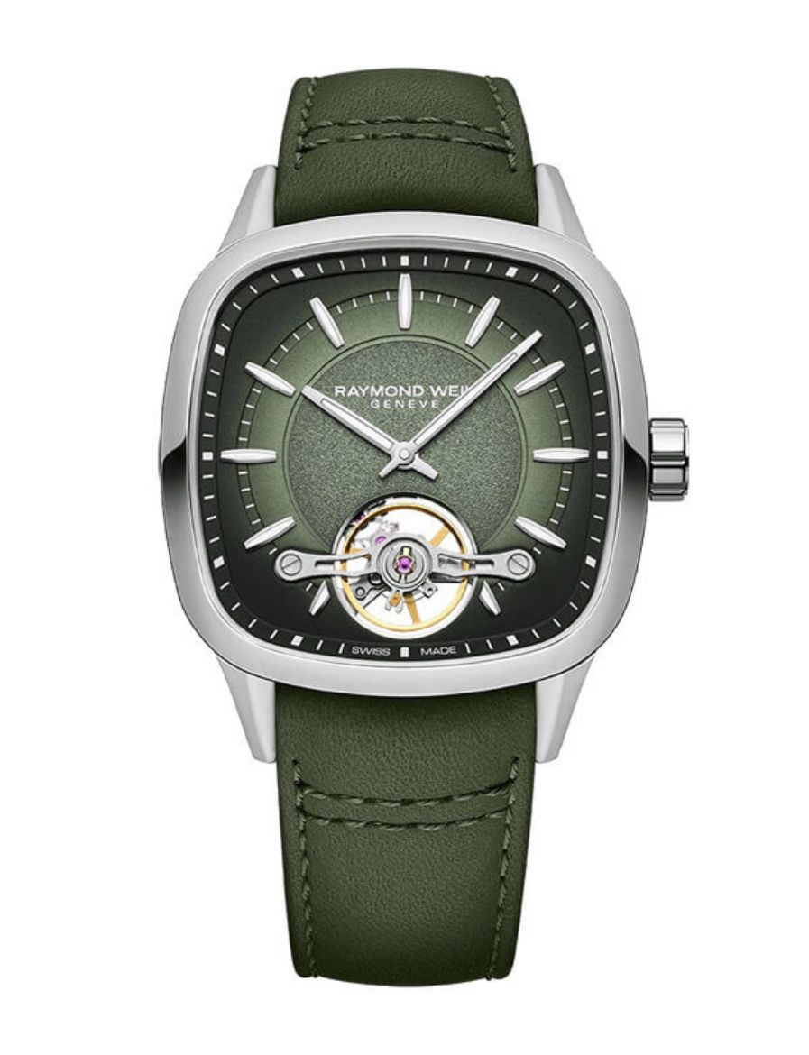 Raymond Weil Freelancer Calibre Rw1212 Men’s Automatic Green Leather Strap Watch 2790-STC-52051