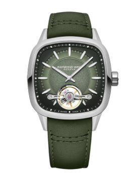 Raymond Weil Freelancer Calibre Rw1212 Men’s Automatic Green Leather Strap Watch 2790-STC-52051