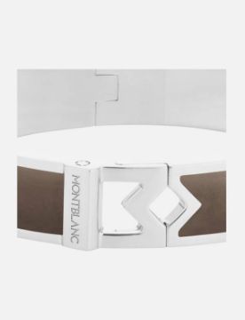 Montblanc Çelik M Logolu Mastik Deri Bileklik 133127