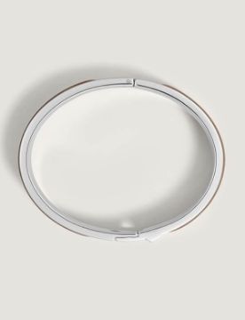 Montblanc Çelik M Logolu Mastik Deri Bileklik 133127