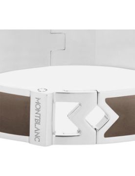 Montblanc Bangle Çelik Montblanc M Logo Mastik Deri 133126