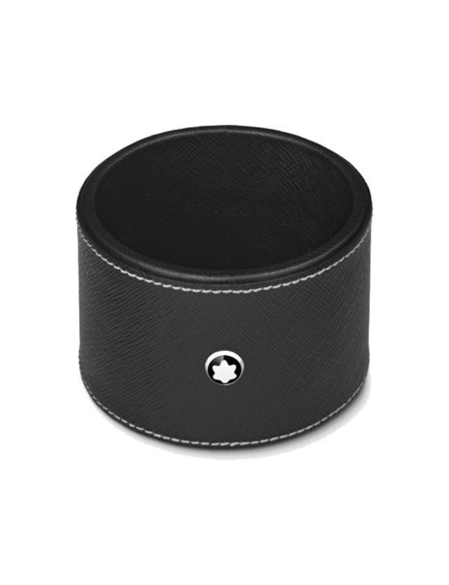 Montblanc Siyah Deri Yuvarlak Masa Tepsi (Orta) 133161