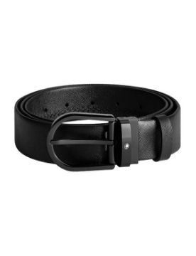 Montblanc At Nalı Tokalı Siyah Deri Kemer 199088