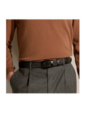 Montblanc At Nalı Tokalı Siyah Deri Kemer 199088