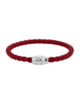 Montblanc Meisterstück Steel 3-Ring Kızıl Deri Bileklik 134065