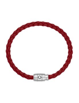 Montblanc Meisterstück Steel 3-Ring Kızıl Deri Bileklik 134065