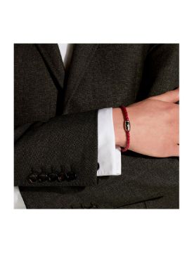 Montblanc Meisterstück Steel 3-Ring Kızıl Deri Bileklik 134065