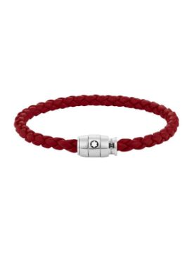 Montblanc Meisterstück Steel 3-Ring Kızıl Deri Bileklik 134064