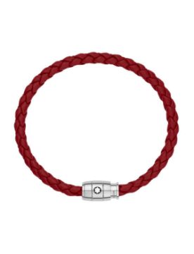 Montblanc Meisterstück Steel 3-Ring Kızıl Deri Bileklik 134064