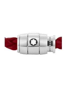 Montblanc Meisterstück Steel 3-Ring Kızıl Deri Bileklik 134064