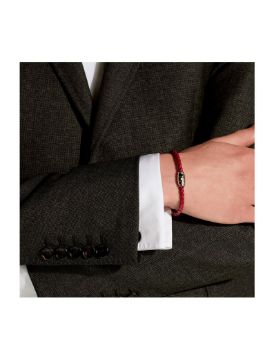 Montblanc Meisterstück Steel 3-Ring Kızıl Deri Bileklik 134064