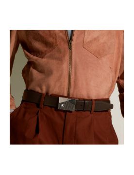 Montblanc Siyah - Kahverengi Çift Taraflı Deri Kemer 199108