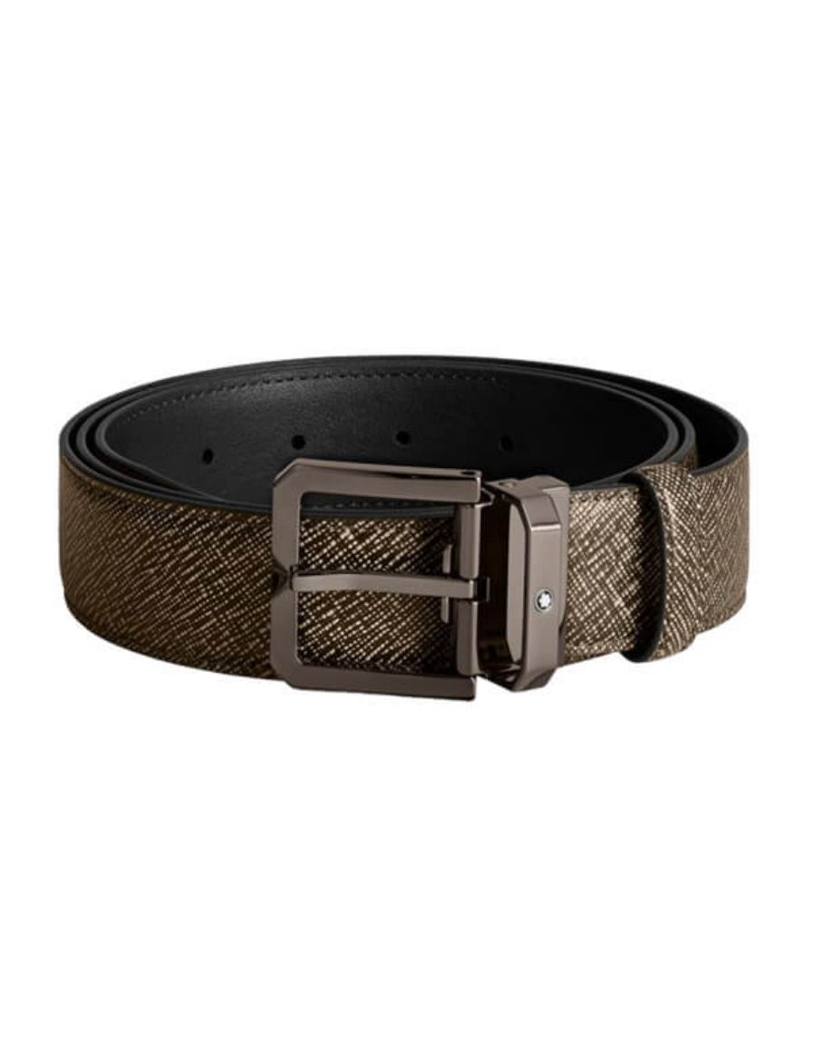 Montblanc Çakıl Rengi Deri Kemer 199097