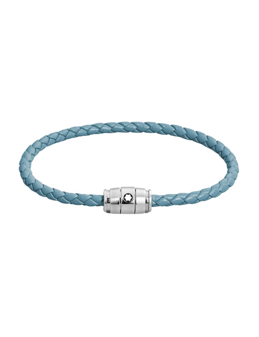 Montblanc Meisterstück Dumanlı Mavi Deri-Çelik Bileklik 13429368