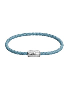 Montblanc Meisterstück Dumanlı Mavi Deri-Çelik Bileklik 13429368