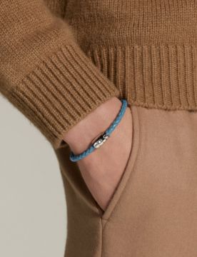 Montblanc Meisterstück Dumanlı Mavi Deri-Çelik Bileklik 13429368