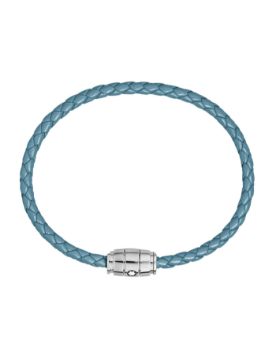 Montblanc Meisterstück Dumanlı Mavi Deri-Çelik Bileklik 13429363