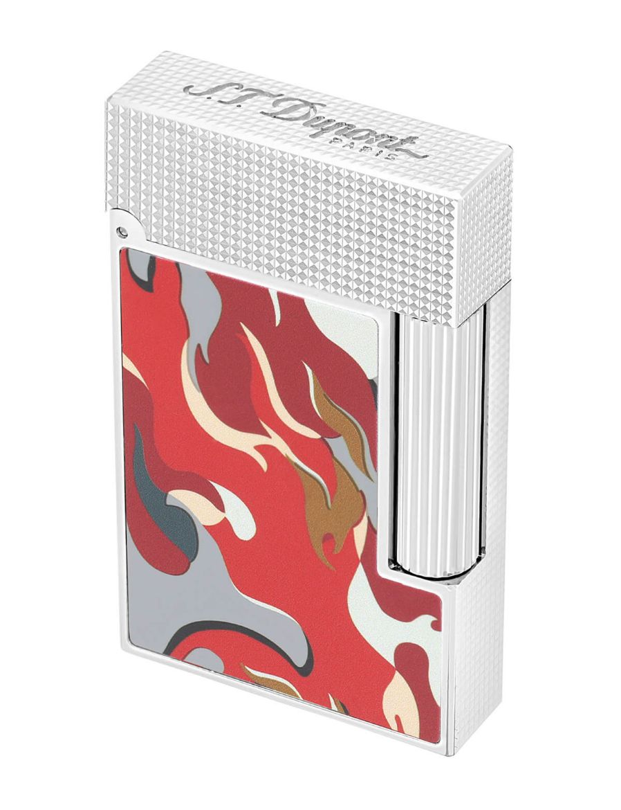 S.T. Dupont Ligne 2 Camo Kırmızı Guilloche Çakmak 16051