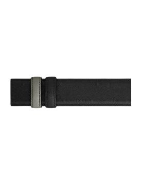 Montblanc Gri ve Siyah 35 mm Çift Taraflı Deri Kemer Kayışı 199673