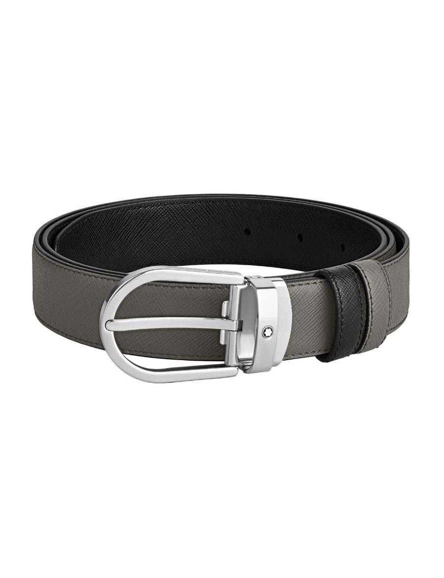 Montblanc At Nalı Tokalı Orta Boy 30 mm Çift Taraflı Deri Kemer 220019