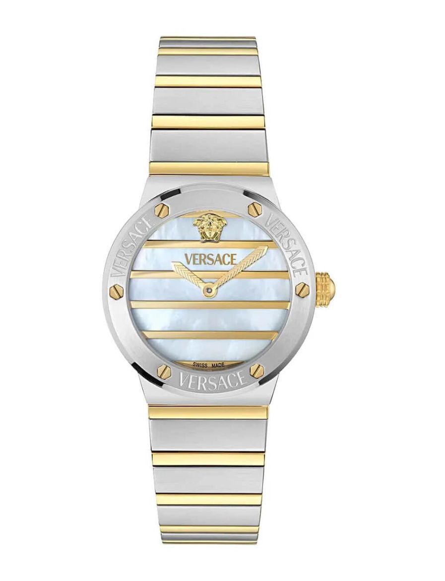 Versace Greca Logo Pearl 28 mm Quartz Saat VRSCVE0S00325
