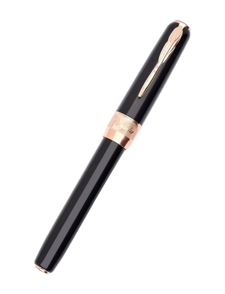Pineider Classic Rose Gold Black Roller Kalem SPP62020056