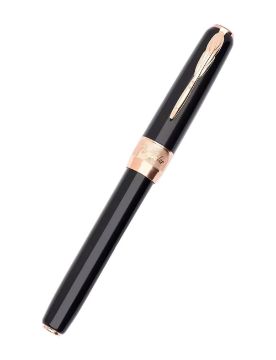 Pineider Classic Rose Gold Black Roller Kalem SPP62020056
