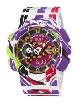 G-Shock EVANGELION İş Birliği Modeli Analog-Dijital 110 Serisi 51,2 mm Quartz Saat GA-110EVA30-7ADR