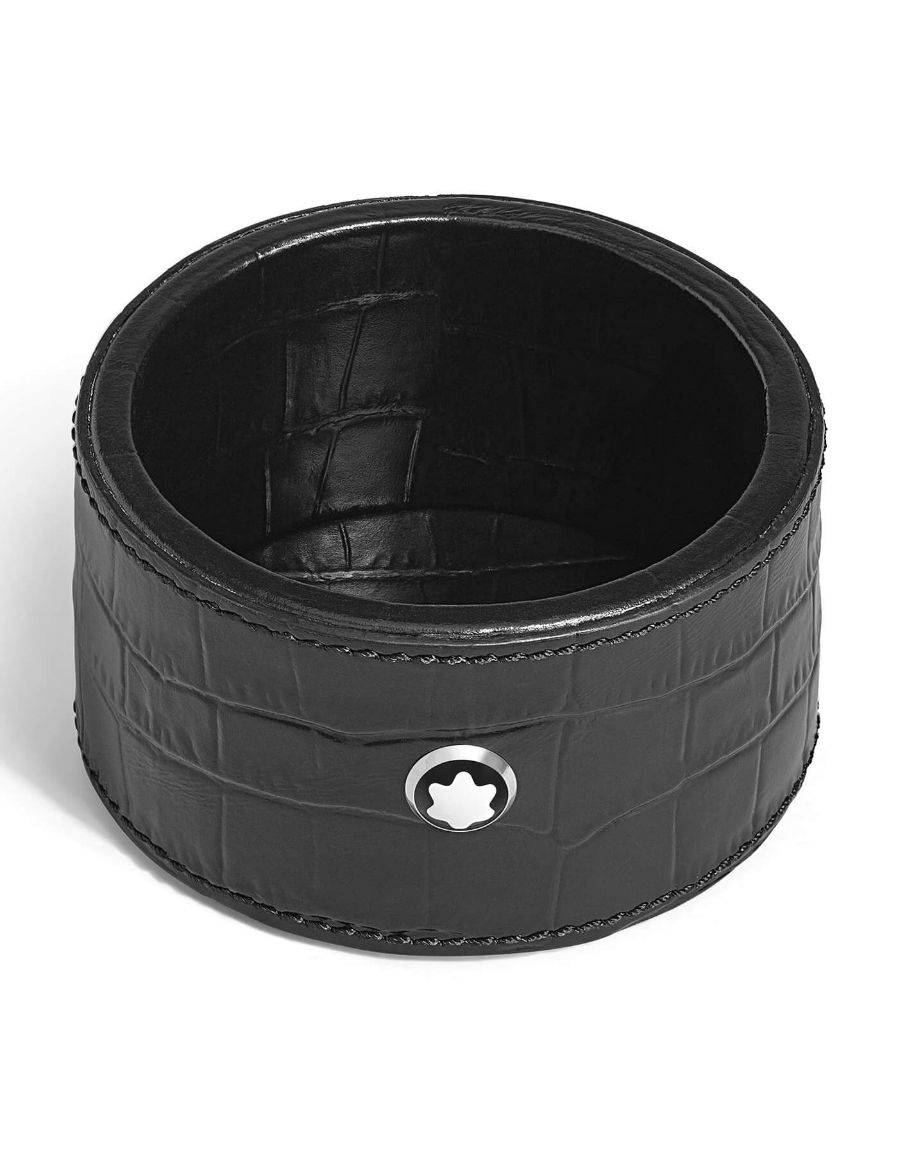 Montblanc Kroko Desen Deri Küçük Boy Yuvarlak Masa Aksesuarı 135981