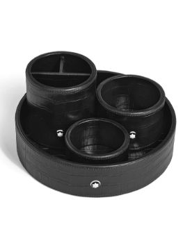 Montblanc Kroko Desen Deri Büyük Yuvarlak Masa Tepsisi 135983