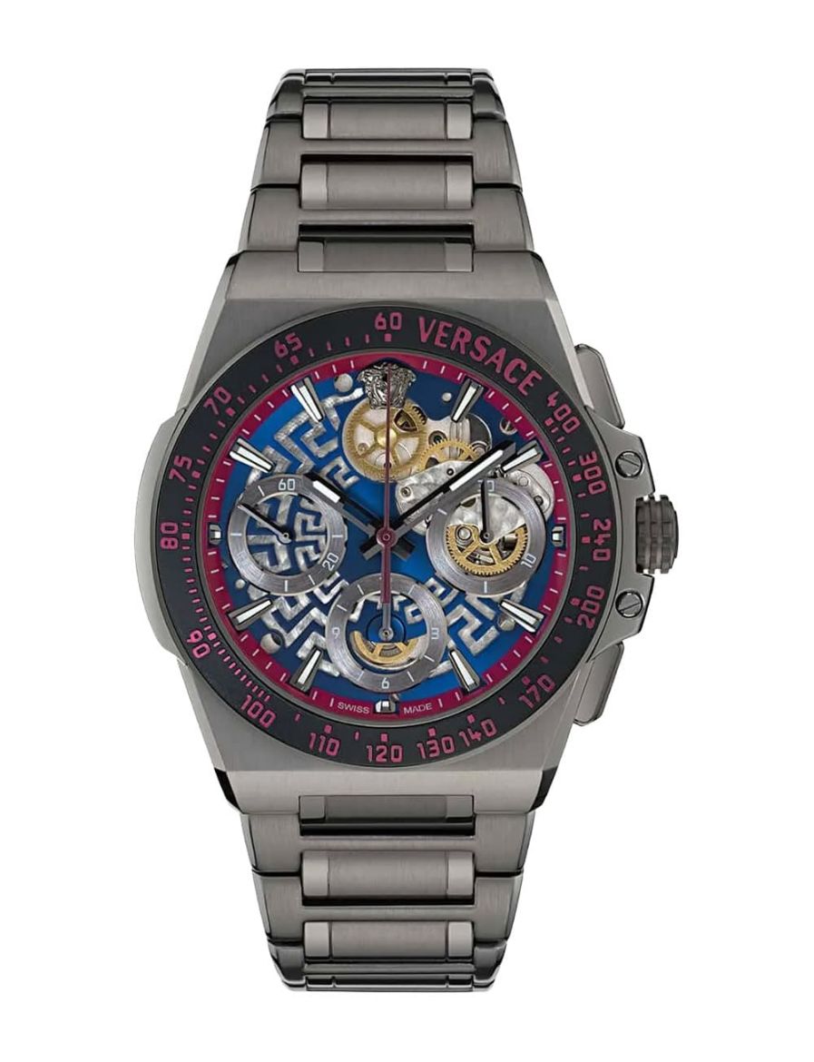 Versace Limitli Üretim Greca Extreme Chrono Skeleton 43 mm Otomatik Saat VRSCVE0Y00225