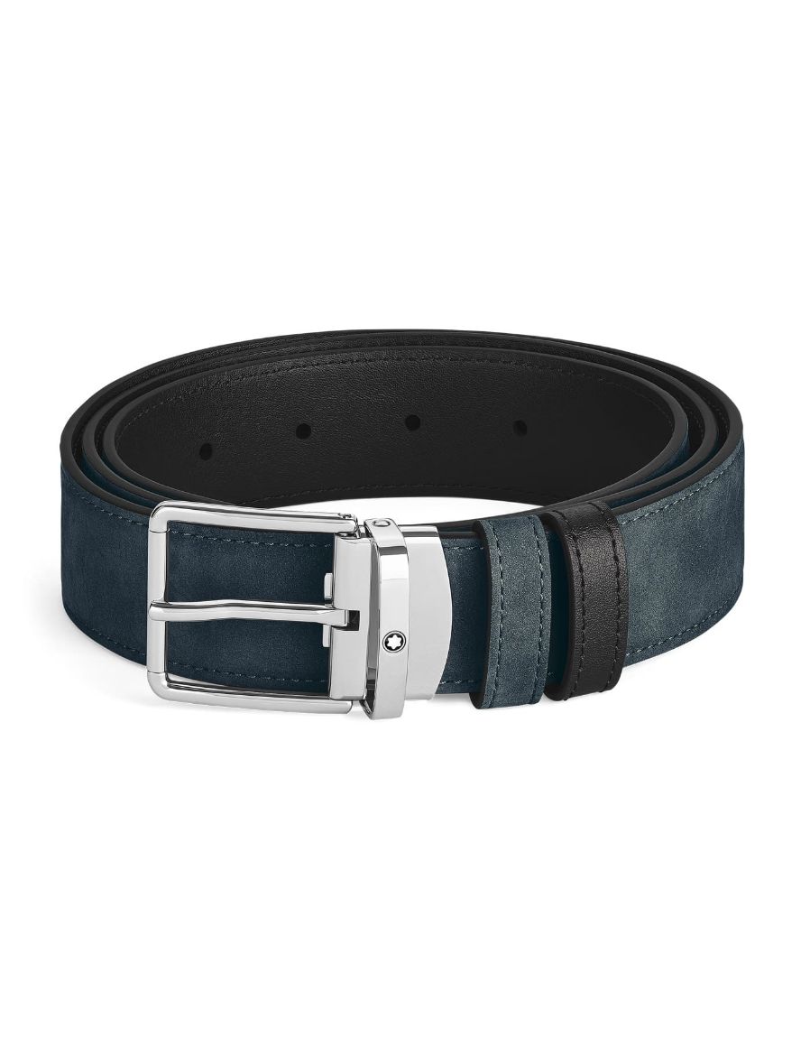 Montblanc Everyday Süet Siyah 35 mm Çift Taraflı Deri Kemer 221007