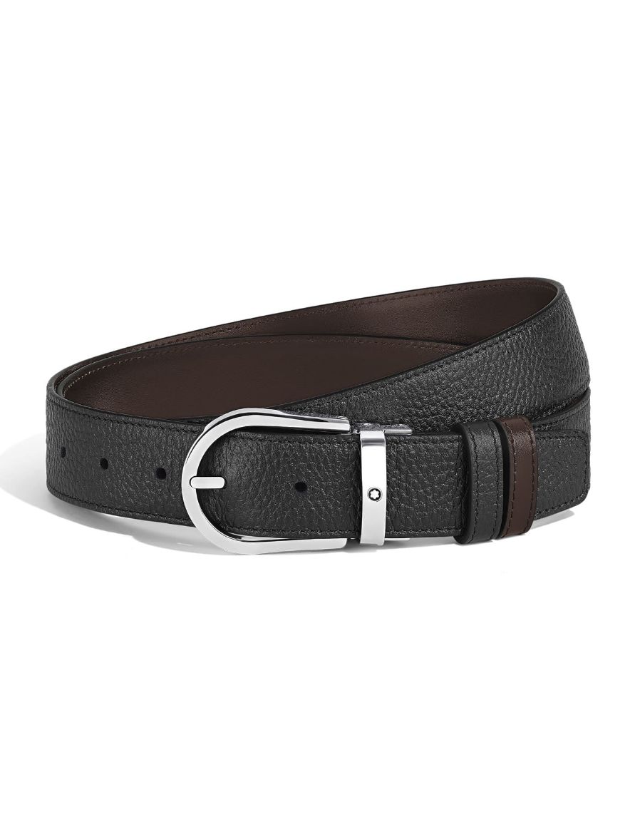 Montblanc At Nalı Tokalı 35 mm Grain Deri Çift Taraflı Kemer 222153