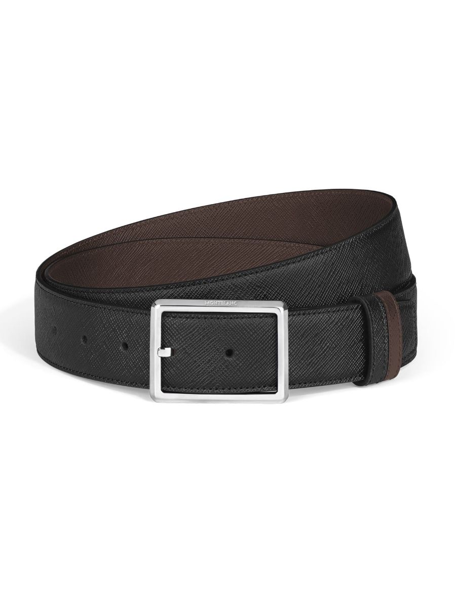 Montblanc Sartorial Deri Dikdörtgen Tokalı 35 mm Çift Taraflı Kemer 222195